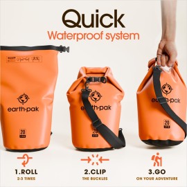 Earth Pak Waterproof Dry Bag - Roll Top Waterproof Backpack Sack Keeps Gear Dry for Kayak with Waterproof Phone Case Earth Pak Waterproof Dry Bag - Roll Top Waterproof Backpack Sack Keeps Gear Dry for Kayak with Waterproof Phone Case