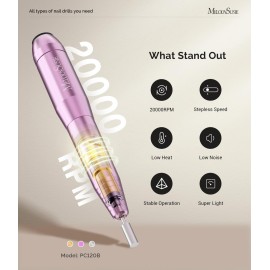 MelodySusie Portable Electric Nail Drill,PC120B Compact Efile Electrical Professional Nail File Kit for Acrylic, Gel Nails, Manicure Pedicure Polishing Shape Tools Design for Home Salon Use, Purple MelodySusie Portable Electric Nail Drill,PC120B Compact Efile Electrical Professional Nail File Kit for Acrylic, Gel Nails, Manicure Pedicure Polishing Shape Tools Design for Home Salon Use, Purple