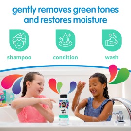 SoCozy Kids Swim 3-in-1 Shampoo, Conditioner & Body Wash - 3-in-1 Combo Pool Shampoo & Conditioner for Swimmers - Salt & Chlorine Removing Activated Charcoal