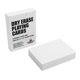 Dry Erase Blank Playing Cards w/Box, Poker Size - 2.5 x 3.5, 45 Reusable Cards, Flashcards, Board Game & Note Cards