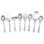 Gourmet Basics by Mikasa 5181046 Kaylee 8-Piece Stainless Steel Serving Set