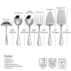 Gourmet Basics by Mikasa 5181046 Kaylee 8-Piece Stainless Steel Serving Set Gourmet Basics by Mikasa 5181046 Kaylee 8-Piece Stainless Steel Serving Set