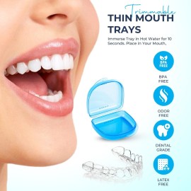 Moldable Teeth Trays for Whitening - 4 Pcs Trays with 2 Pcs Cases - Compatible with Opalescence Teeth Whitening Gel Moldable Teeth Trays for Whitening - 4 Pcs Trays with 2 Pcs Cases - Compatible with Opalescence Teeth Whitening Gel