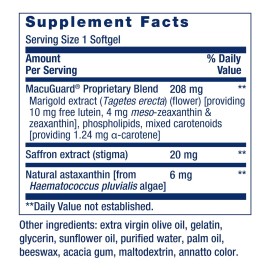 Life Extension MacuGuard Ocular Support with Saffron & Astaxanthin - Eye Health Supplement for Healthy Vision - with lutein, zeaxanthin, meso-zeaxanthin - Gluten-free, Non-GMO - 60 softgels Life Extension MacuGuard Ocular Support with Saffron & Astaxanthin - Eye Health Supplement for Healthy Vision - with lutein, zeaxanthin, meso-zeaxanthin - Gluten-free, Non-GMO - 60 softgels