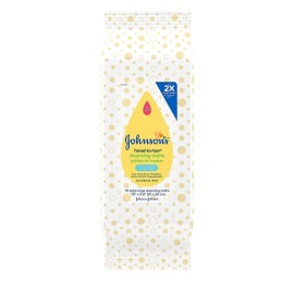 Johnson\'s Head-to-Toe Gentle Baby Cleansing Cloths, Hypoallergenic and Pre-Moistened Baby Bath Wipes, Free of Parabens, Phthalates, Alcohol, Dyes and Soap, 15 ct