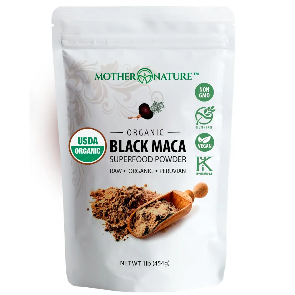 Organic, Raw Peruvian Black Maca Root Powder - Premium USDA Certified, Ideal for Men & Women, Boost Workouts, Enhance Muscle Recovery, Non-GMO, Vegan Superfood, 16 oz Organic, Raw Peruvian Black Maca Root Powder - Premium USDA Certified, Ideal for Men & Women, Boost Workouts, Enhance Muscle Recovery, Non-GMO, Vegan Superfood, 16 oz
