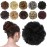 FESHFEN Messy Bun Hair Piece - Elastic Wavy Curly Hair Bun Scrunchies Extensions Synthetic Chignon Hairpieces for Women Girls, Natural Black 1 PCS