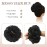 FESHFEN Messy Bun Hair Piece - Elastic Wavy Curly Hair Bun Scrunchies Extensions Synthetic Chignon Hairpieces for Women Girls, Natural Black 1 PCS