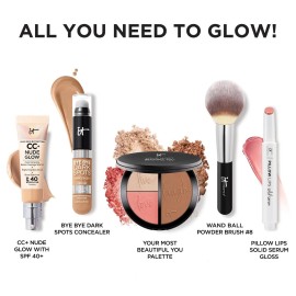 IT Cosmetics Your Most Beautiful You 3-in-1 Makeup Palette - Matte Bronzer - Radiance Luminizer -Brightening Powder Blush - With Peptides & Drops of Light Technology IT Cosmetics Your Most Beautiful You 3-in-1 Makeup Palette - Matte Bronzer - Radiance Luminizer -Brightening Powder Blush - With Peptides & Drops of Light Technology