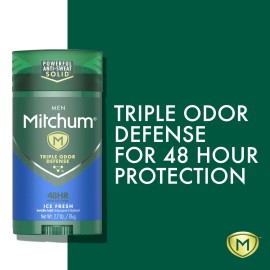 Mitchum Men\'s Deodorant, Antiperspirant Stick, Triple Odor Defense Invisible Solid, 48 Hr Protection, Dermatologist Tested, Ice Fresh, 2.7 Oz (Pack of 2) Mitchum Men\'s Deodorant, Antiperspirant Stick, Triple Odor Defense Invisible Solid, 48 Hr Protection, Dermatologist Tested, Ice Fresh, 2.7 Oz (Pack of 2)