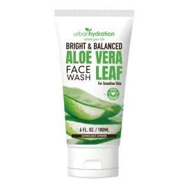 Urban Hydration Bright & Balanced Aloe Vera Leaf Face Wash | Gentle, Hydrates, Detoxes, Helps with Acne, Benefits For All Skin Types, Leaves Skin Moisturized and Smooth | 6 Fl Ounce