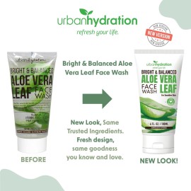 Urban Hydration Bright & Balanced Aloe Vera Leaf Face Wash | Gentle, Hydrates, Detoxes, Helps with Acne, Benefits For All Skin Types, Leaves Skin Moisturized and Smooth | 6 Fl Ounce Urban Hydration Bright & Balanced Aloe Vera Leaf Face Wash | Gentle, Hydrates, Detoxes, Helps with Acne, Benefits For All Skin Types, Leaves Skin Moisturized and Smooth | 6 Fl Ounce