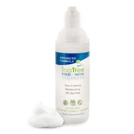 Eye Eco Advanced Tea Tree Eyelid and Facial Cleanser - Non-Irritating Eyelash & Eyelid Cleanser, Removes Debris & Irritations - Soothing Formula Made with Tea Tree, Vitamin E, & Shea Butter - 50mL