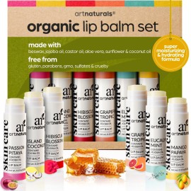 ArtNaturals Organic Beeswax Lip Balm Gift Set - As..