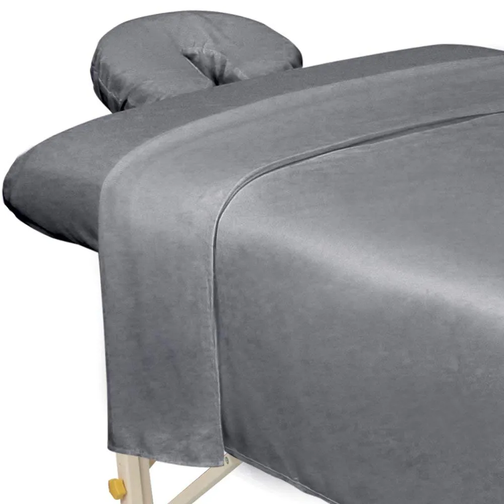 ForPro Professional Collection Premium Microfiber 3-Piece Massage Sheet Set, Cool Grey, Ultra-Light, Stain, and Wrinkle-Resistant, Includes Flat, Fitted Sheet and Massage Face Rest Cover ForPro Professional Collection Premium Microfiber 3-Piece Massage Sheet Set, Cool Grey, Ultra-Light, Stain, and Wrinkle-Resistant, Includes Flat, Fitted Sheet and Massage Face Rest Cover