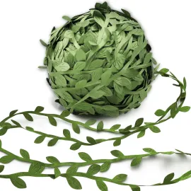 Hecaty 269ft Leaf Ribbon, Baby Shower Decorations Artificial Vines Leaf String Trim Ribbon for Decorative Jungle Plant Green Home Wedding Party Balloon Garland DIY Craft