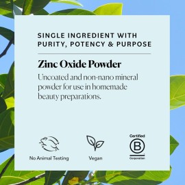 Sky Organics - Zinc Oxide Powder, 16 oz - Non-Nano & Uncoated - Make Your Own Lotion, Deodorant, Cream, Soap - DIY Essentials - Resealable Bag - Natural, Vegan & Cruelty Free - Beauty & Personal Care Sky Organics - Zinc Oxide Powder, 16 oz - Non-Nano & Uncoated - Make Your Own Lotion, Deodorant, Cream, Soap - DIY Essentials - Resealable Bag - Natural, Vegan & Cruelty Free - Beauty & Personal Care