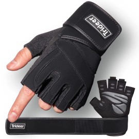 Trideer Workout Gloves for Men, Weight Lifting Gloves with Wrist Wrap Support, Full Palm Protection & Extra Grips for Weightlifting, Exercise, Cross Training, Fitness, Pull-up Trideer Workout Gloves for Men, Weight Lifting Gloves with Wrist Wrap Support, Full Palm Protection & Extra Grips for Weightlifting, Exercise, Cross Training, Fitness, Pull-up