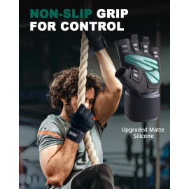 Trideer Workout Gloves for Men, Weight Lifting Gloves with Wrist Wrap Support, Full Palm Protection & Extra Grips for Weightlifting, Exercise, Cross Training, Fitness, Pull-up Trideer Workout Gloves for Men, Weight Lifting Gloves with Wrist Wrap Support, Full Palm Protection & Extra Grips for Weightlifting, Exercise, Cross Training, Fitness, Pull-up