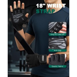 Trideer Workout Gloves for Men, Weight Lifting Gloves with Wrist Wrap Support, Full Palm Protection & Extra Grips for Weightlifting, Exercise, Cross Training, Fitness, Pull-up Trideer Workout Gloves for Men, Weight Lifting Gloves with Wrist Wrap Support, Full Palm Protection & Extra Grips for Weightlifting, Exercise, Cross Training, Fitness, Pull-up
