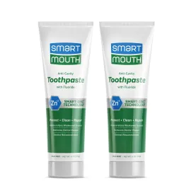 SmartMouth Premium Zinc Ion Toothpaste - Whitening - with Fluoride - Refreshing, Anti-Cavity Toothpaste for Adults - Strengthens Enamel - Mild Mint Flavor, 6 oz (2 Pack)