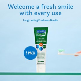 SmartMouth Premium Zinc Ion Toothpaste - Whitening - with Fluoride - Refreshing, Anti-Cavity Toothpaste for Adults - Strengthens Enamel - Mild Mint Flavor, 6 oz (2 Pack) SmartMouth Premium Zinc Ion Toothpaste - Whitening - with Fluoride - Refreshing, Anti-Cavity Toothpaste for Adults - Strengthens Enamel - Mild Mint Flavor, 6 oz (2 Pack)