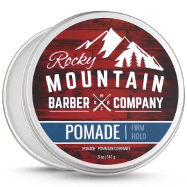 Rocky Mountain Barber Company Pomade for Men - 5 oz Tub Classic Styling Product with Strong Firm Hold for Side Part, Pompadour & Slick Back Looks - High Shine & Easy to Wash Out - Water Based