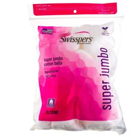 Swisspers Super Jumbo Cotton Balls, 100% Cotton, 70 ea (Pack of 4) Swisspers Super Jumbo Cotton Balls, 100% Cotton, 70 ea (Pack of 4)