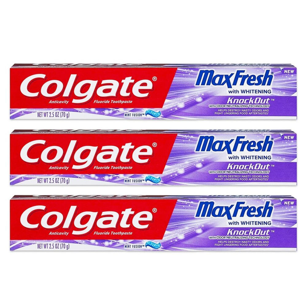 Colgate Max Fresh Knockout Gel Toothpaste, 2.5 Ounce Pack Of 3 Colgate Max Fresh Knockout Gel Toothpaste, 2.5 Ounce Pack Of 3