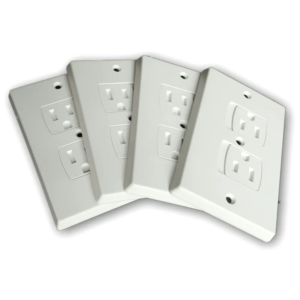 Self-Closing Electrical Wall Outlet Covers for Baby Proofing, Premium Plastic, Standard-Size Child Proof Outlet Cover, 4.6 x 3 Inches, Pack of 4, White - Wonderkid Self-Closing Electrical Wall Outlet Covers for Baby Proofing, Premium Plastic, Standard-Size Child Proof Outlet Cover, 4.6 x 3 Inches, Pack of 4, White - Wonderkid