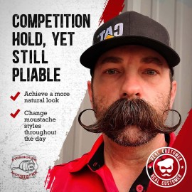 Firehouse Moustache Wax WACKY TACKY - Strong Heavy-Duty Dark Mustache & Beard Wax, Naturally Scented & Colored, All-Weather Mustache Wax (1 Ounce Tin); HANDMADE in Small Batches by John the Fireman Firehouse Moustache Wax WACKY TACKY - Strong Heavy-Duty Dark Mustache & Beard Wax, Naturally Scented & Colored, All-Weather Mustache Wax (1 Ounce Tin); HANDMADE in Small Batches by John the Fireman