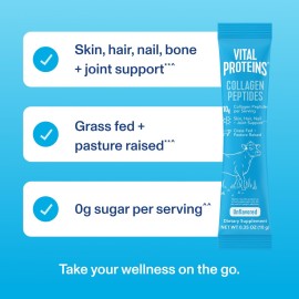 Vital Proteins Collagen Peptides Powder Supplement, Hydrolyzed Collagen Peptides Travel Pack, 20 Individual Packets Vital Proteins Collagen Peptides Powder Supplement, Hydrolyzed Collagen Peptides Travel Pack, 20 Individual Packets