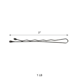 ForPro Professional Collection Bobby Pins (400-Count Approx), Black, 2 L, Ball-Tipped, Crimped, Non-Slip, Non-Damaging, 1 Lb.