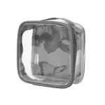 EzPacking Clear TSA Approved 3-1-1 Travel Toiletry Bag for Carry On/Quart Size Transparent Liquids Pouch for Airport Security/Reusable See Through Vinyl & PVC Plastic Organizer Men Women (Gray)