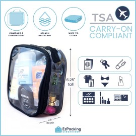 EzPacking Clear TSA Approved 3-1-1 Travel Toiletry Bag for Carry On/Quart Size Transparent Liquids Pouch for Airport Security/Reusable See Through Vinyl & PVC Plastic Organizer Men Women (Gray) EzPacking Clear TSA Approved 3-1-1 Travel Toiletry Bag for Carry On/Quart Size Transparent Liquids Pouch for Airport Security/Reusable See Through Vinyl & PVC Plastic Organizer Men Women (Gray)