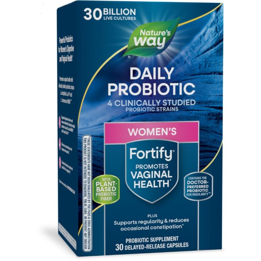 Nature\'s Way Fortify Daily Probiotic for Women, 30 Billion Live Cultures, 10 Strains, Prebiotics, Supports Digestive & Immune Health*, No Refrigeration Required, 30 Capsules (Packaging May Vary) Nature\'s Way Fortify Daily Probiotic for Women, 30 Billion Live Cultures, 10 Strains, Prebiotics, Supports Digestive & Immune Health*, No Refrigeration Required, 30 Capsules (Packaging May Vary)