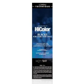 L\'OREAL TECHNIQUE HiColor Violet & Black Shades Permanent Hair Color - Anti-Breakage Ceramide R Complex, Multi-Lift With No Brassiness, For Dark Bases and Long Lasting Color, H21 Black Onyx