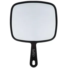 ForPro Professional Collection Extra Large Hand Mirror with Handle, 9 W x 12 L, Multi-Purpose Handheld Mirror with Distortion-Free Reflection, Black