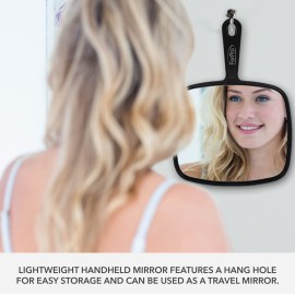 ForPro Professional Collection Extra Large Hand Mirror with Handle, 9 W x 12 L, Multi-Purpose Handheld Mirror with Distortion-Free Reflection, Black ForPro Professional Collection Extra Large Hand Mirror with Handle, 9 W x 12 L, Multi-Purpose Handheld Mirror with Distortion-Free Reflection, Black
