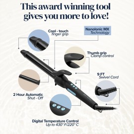 Bio Ionic Long Barrel Styler, 1.25 Curling Iron with Moisture Heat Technology & NanoIonic MX, 2 Longer Barrel Hair Curler, Versatile Curling Wand Bio Ionic Long Barrel Styler, 1.25 Curling Iron with Moisture Heat Technology & NanoIonic MX, 2 Longer Barrel Hair Curler, Versatile Curling Wand