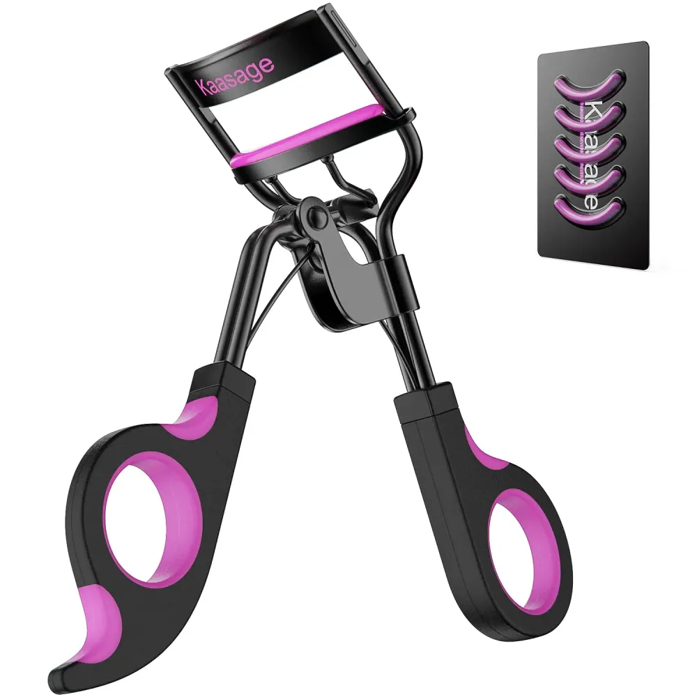 Kaasage Eyelash Curler with Pads, Lash Curler with 5 Extra Silicone Replacement Pads, Achieve Perfect Curls in 5 Seconds Kaasage Eyelash Curler with Pads, Lash Curler with 5 Extra Silicone Replacement Pads, Achieve Perfect Curls in 5 Seconds