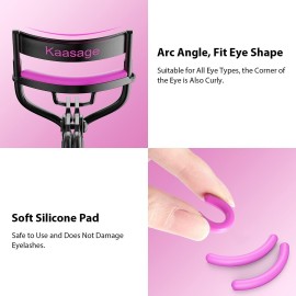 Kaasage Eyelash Curler with Pads, Lash Curler with 5 Extra Silicone Replacement Pads, Achieve Perfect Curls in 5 Seconds Kaasage Eyelash Curler with Pads, Lash Curler with 5 Extra Silicone Replacement Pads, Achieve Perfect Curls in 5 Seconds