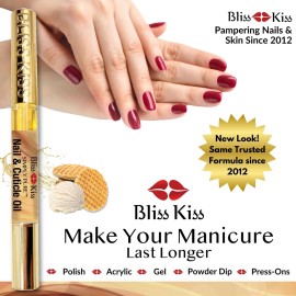 Bliss Kiss | 1 Vanilla Fragrance | Nail Oil Cuticle Pen w/Vitamin E & JojobaNail Strengthener Nail Growth Serum for Brittle Peeling Breaking Thin Nails Bliss Kiss | 1 Vanilla Fragrance | Nail Oil Cuticle Pen w/Vitamin E & JojobaNail Strengthener Nail Growth Serum for Brittle Peeling Breaking Thin Nails