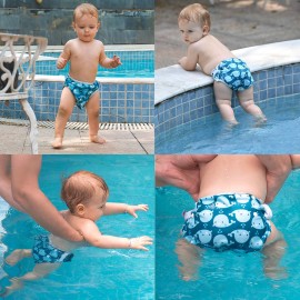 ALVABABY Swim Diapers 2pcs Baby & Toddler Snap One Size Reusable Adjustable Baby Boys\' Swim Diapers for Swimming Lessons SW18-21 ALVABABY Swim Diapers 2pcs Baby & Toddler Snap One Size Reusable Adjustable Baby Boys\' Swim Diapers for Swimming Lessons SW18-21
