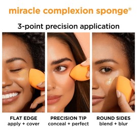 Real Techniques Miracle Complexion Sponge, Makeup Blender for Liquid and Cream Foundation, Full Coverage, Streak-Free Professional Makeup Tool, Cruelty Free, Vegan, Latex Free, 4 Count Real Techniques Miracle Complexion Sponge, Makeup Blender for Liquid and Cream Foundation, Full Coverage, Streak-Free Professional Makeup Tool, Cruelty Free, Vegan, Latex Free, 4 Count