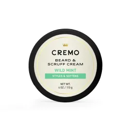 Cremo Beard & Scruff Cream, Wild Mint, 4 Ounce (Pack of 1) - Soothe Beard Itch, Condition and Offer Light-Hold Styling for Stubble and Scruff (Product Packaging May Vary)
