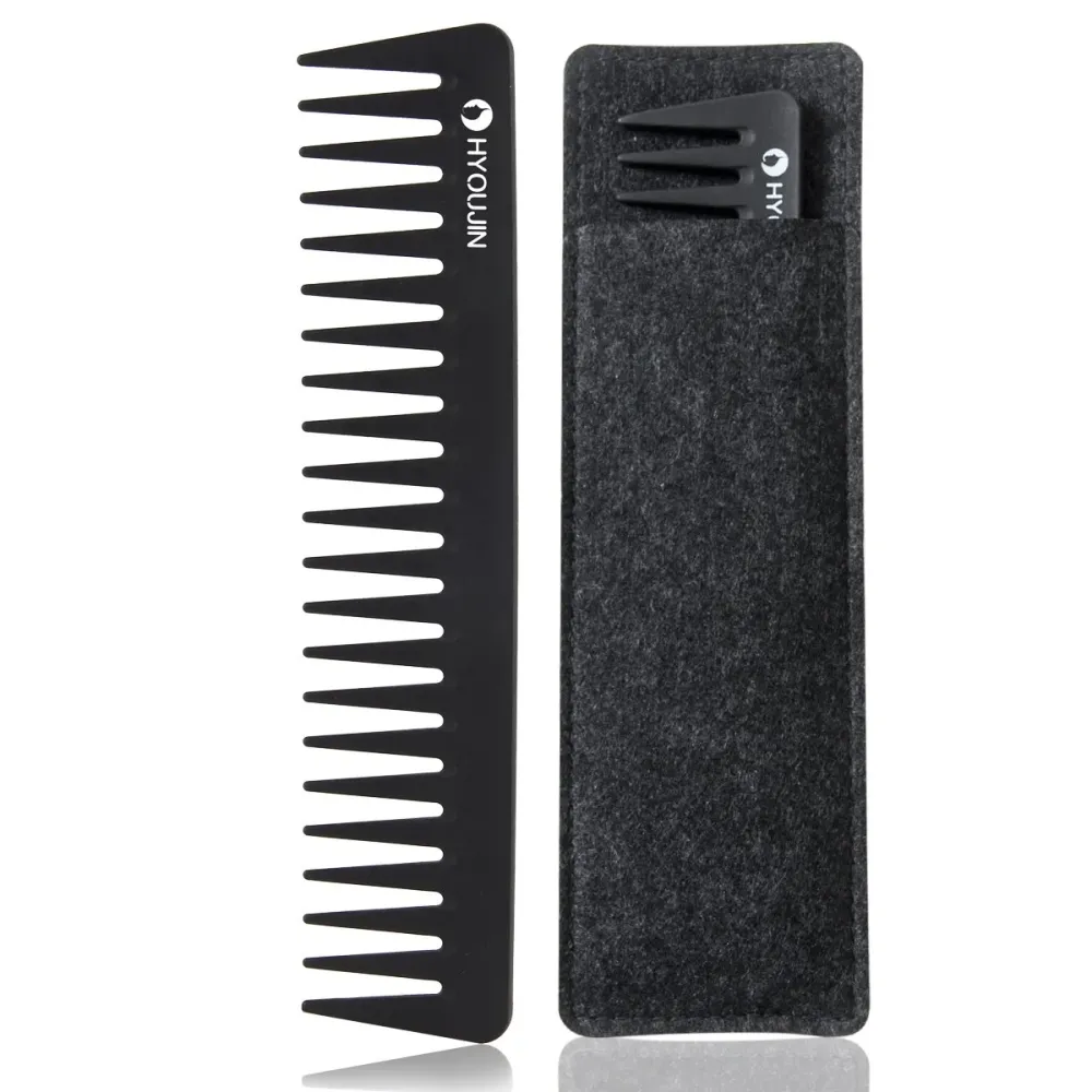 HYOUJIN 601 Black Carbon Wide Tooth Comb Detangling Comb Detangler Hair Comb for Long Wet hair Hair Straighten Curly Hair 230 Heat Resistan HYOUJIN 601 Black Carbon Wide Tooth Comb Detangling Comb Detangler Hair Comb for Long Wet hair Hair Straighten Curly Hair 230 Heat Resistan