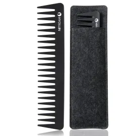 HYOUJIN 601 Black Carbon Wide Tooth Comb Detangling Comb Detangler Hair Comb for Long Wet hair Hair Straighten Curly Hair 230 Heat Resistan