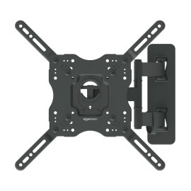 Amazon Basics Full Motion Articulating TV Monitor Wall Mount for 26 to 55 TVs and Flat Panels up to 80 Lbs, Black