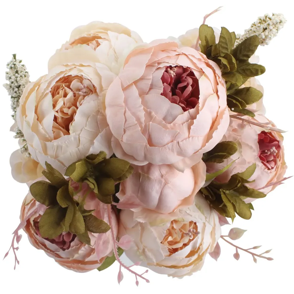 Duovlo Fake Flowers Vintage Artificial Peony Silk Flowers Wedding Home Decoration,Pack of 1 (Light Pink) Duovlo Fake Flowers Vintage Artificial Peony Silk Flowers Wedding Home Decoration,Pack of 1 (Light Pink)